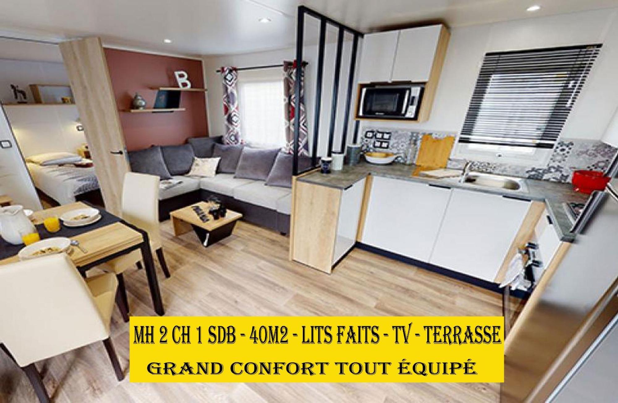 Mh6Pers-2Ch-1Sdb-Lits Faits-40M2-Terrasse-Tv--Grand Confort-Empl Calme-Kerlann ポン・タヴェン エクステリア 写真